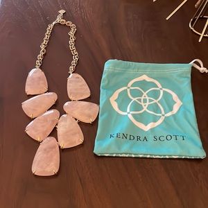Kendra Scott gold chain necklace with rose quartz stones